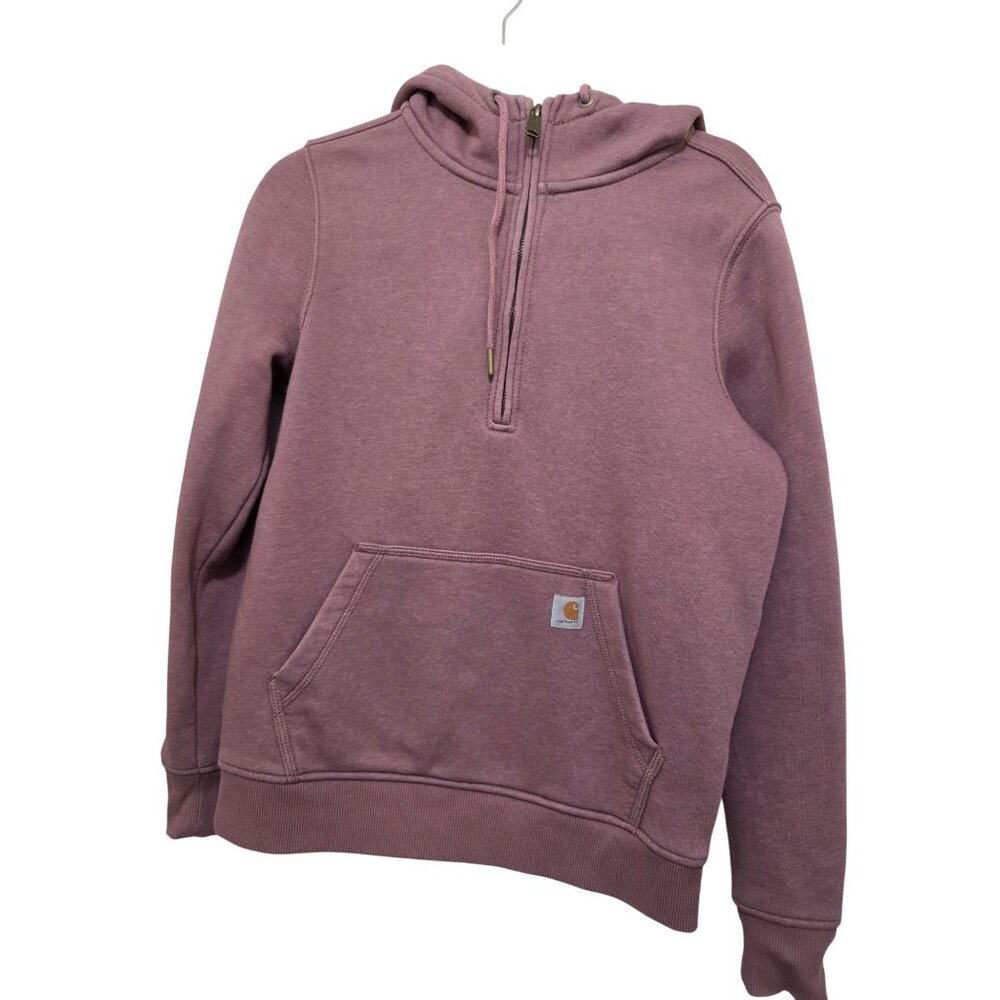 Carhartt Women's Mauve Half-Zip Hoodie Sweatshirt